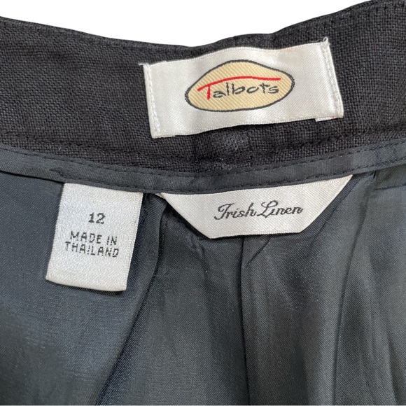 Talbots 100% Irish Linen Bermuda Shorts Coastal Minimalist Black Size 12 - Picture 7 of 10